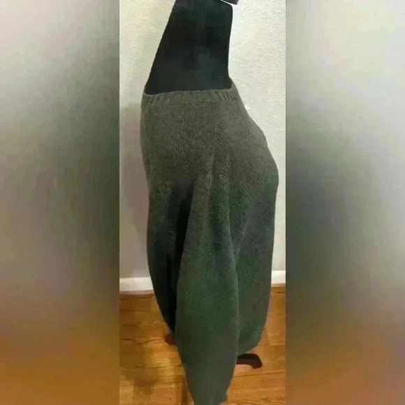 Lands End Heavy Knit Crew Neck Olive Green Sweater Women’s Size XL - Picture 2 of 6